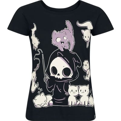Cupcake Cult T-shirt - Nine Lives T-Shirt - XS tot 3XL - voor Vrouwen - zwart