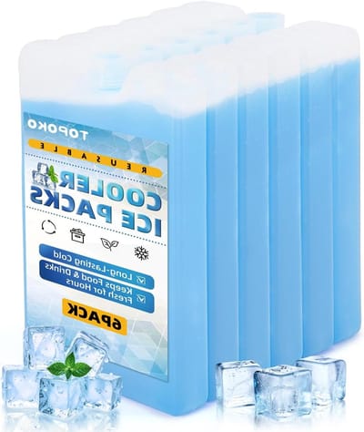 Lunchbox Ijspakketten - Herbruikbare Koelstukken - Voedsel Koel Houden - Snelle Vriesfunctie - 3.8x5.7x0.8 inch - Blauw