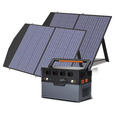 ALLPOWERS Zonnegeneratorset 1500W (S1500 + SP027 Zonnepaneel) - S1500+2PCS SP027 100W zonnepaneel