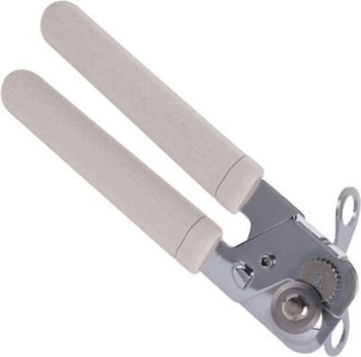 Keukengerei blikopener - Excellent - RVS en kunststof - taupe - 20 cm
