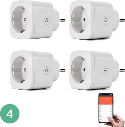 BELIFE Slimme stekker - Incl. energiemeter - Google Home & Amazon Alexa Compatible - 4 stuks