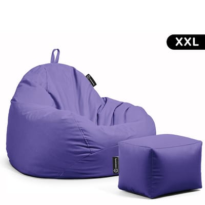 Casacomfy Pear XXL - Complete Grote Zitzak met Voetenbankje - Waterafstotend - Paars