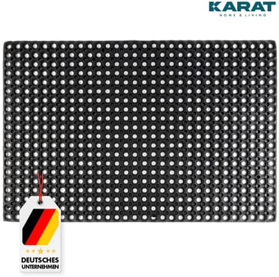 FLOORDIREKT Rubbermat Honingraatmat - Octo Door - Deurmat voor Buiten - Antislipmat Ring Rubbermat - 23 mm - 40 x 60 cm