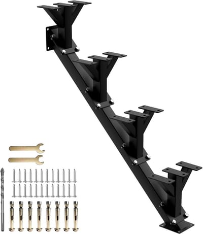 Trappenframe Metaal - Trap Onderdelen - Terras Toegang - Zelf Montage - 68.4 cm Hoogte - Zwart