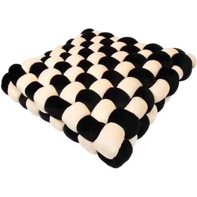 Coockoo kussen Velvet Vibe voor katten 40x40x9.5cm zwart/beige