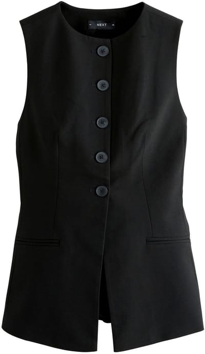 Next - Dames - Tailored Waistcoat With Wool - Zwart