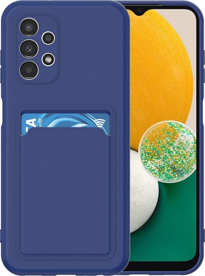 LuxeBass Hoesje geschikt voor Samsung A73 5G - Siliconen hoesje - Blauw - Pasjeshouder- telefoonhoesjes - gsm hoesje - telefoonhoes - telefoonhoes - gsm hoes - telefoonhoesje