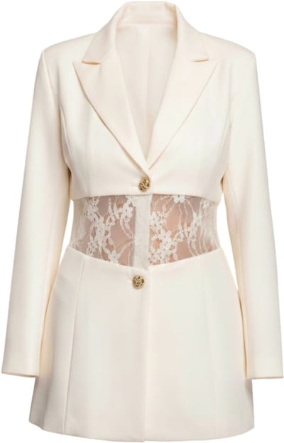OMBRE Blazer - Slim Fit - Lange Mouw - Knopen Beige M