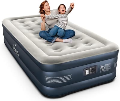 Luchtbed - Logeerbed Matras - Kamperen en Thuis - Geïntegreerde Pomp - 100x190x46cm - Grijs