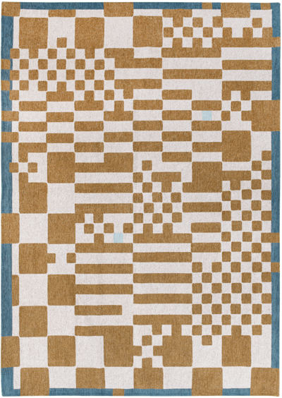 Wasbaar Binnen & Buiten Vloerkleed - 80 x 150 cm - Louis De Poortere Chess Honey - Laagpolig Tapijt - Gerecycled PET - Made in Belgium - Circulair