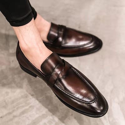 Herfst Nieuwleer Schoenen Heren Casual Schoenen Britse Leren Schoenen Zakelijke Kleding Grote Leren Schoenen 43 bruin