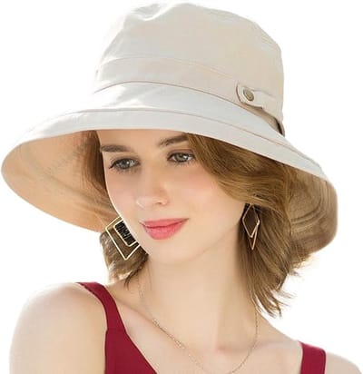 Vissershoed - Hoed - Bucket Hat - Vissershoedje - Zonnehoed - Zonneklep - Zonnekleppen - Brede rand - Strandhoed - Zonnehoedje - Regenhoedje - Emmerhoedje - Sun Hat UV Protection - Geschikt Voor Het Strand En Buitenactiviteiten - Beige