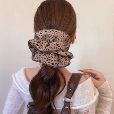 Haarelastiek - Haaraccessoire - Scrunchie voor dames - Ins haarbloem - Extra groot haarelastiek voor knot - Hoogwaardig haaraccessoire - 20 cm-vorm-20