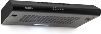 Klarstein Capannina - Onderbouwkap, Afzuigkap, Afvoer/recirculatie, Breedte: 60 cm, max. afvoercapaciteit: 199 m³/u, EEC C, 3 ventilatiestanden, Roestvrij staal, LED-kookplaatverlichting, zwart