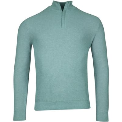 Baileys Trui Half Zip Structure Knit Zip Collar Aqua / male