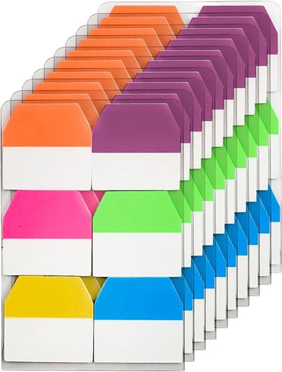 Kleurige Sticky Index Tabs - 1200 Stuks Herpositioneerbare Pagina Markers voor School en Kantoor, Perfect voor Bestanden en Organisatie