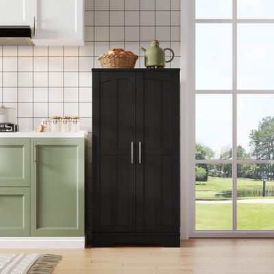 MODFU Dressoir – Met 3D-Golfpatroon en Verstelbare Plank – Moderne Opbergkast voor Keuken, Eetkamer of Woonkamer – MDF – Zwart – 120 x 60 x 40 cm