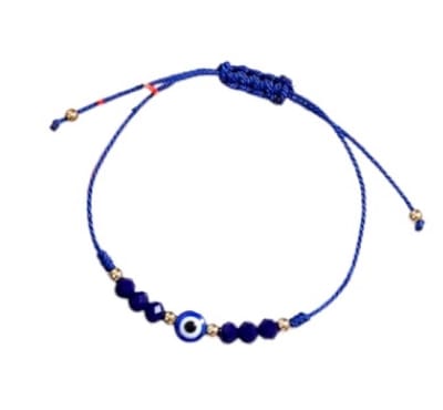 Geluksarmband - geluksbrenger - boze oog - evil eye - kabbalah - nazar - touw edelsteen blauw