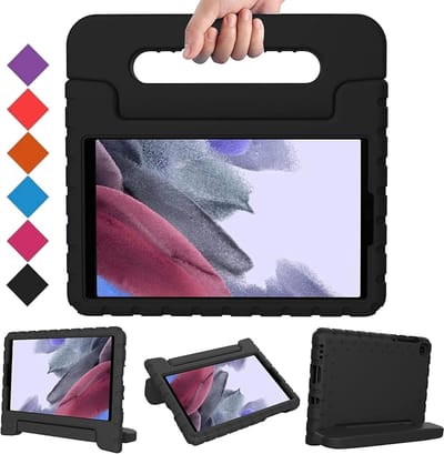 Hoes Geschikt voor Samsung Galaxy Tab A8 Hoes Kinderen Zwart - Hoes Geschikt voor Samsung Galaxy Tab A8 (2021 / 2022) kinderen Hoes - Backcover hoes met handvat - Ntech