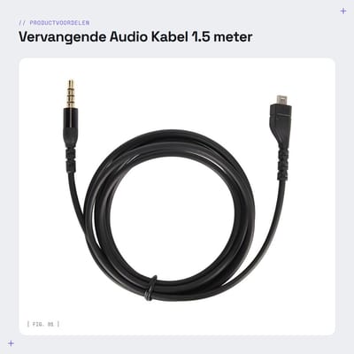 Dailygoods - Vervangende Audio Kabel - 1.5 meter - Compatibel met gaming headsets - Geluidskwaliteit verbeteren - Geschikt voor 3/5/7/Pro/Prime - Idea...