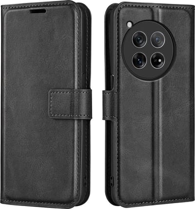 Coverup Hoesje - Geschikt voor OnePlus 12 Hoesje - Coverup Deluxe Book Case - Zwart
