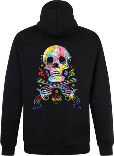 Zwarte Neon Sweater Trui Skull & Guns XL