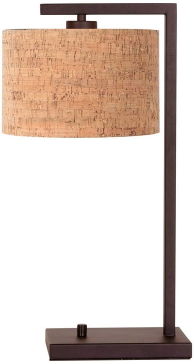 Cacao Tafellamp Stang 4882CA met beige kurkstructuur kap, 51 cm hoog en 20 cm diep - Steinhauer, ideaal voor binnen gebruik en kantelbaar ontwerp