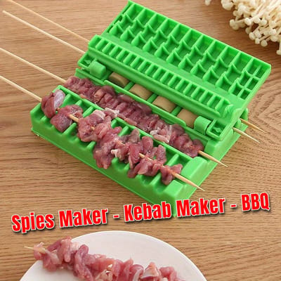 Allernieuwste.nl® Draagbare 3-in-1 Spies Maker Box – Draadloze BBQ Vlees & Groente Kebab Maker - Huishoudelijke Keuken Tool voor Salade, Aardappel en Meer %%
