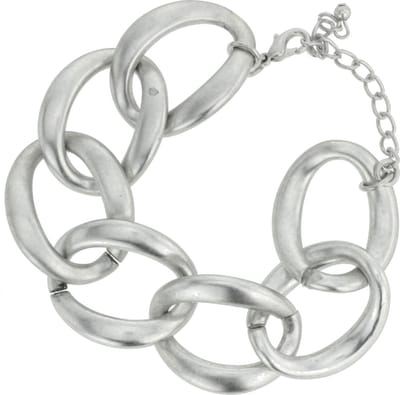 Behave - kunststof armband zilverkleur - stoer en modern - dames