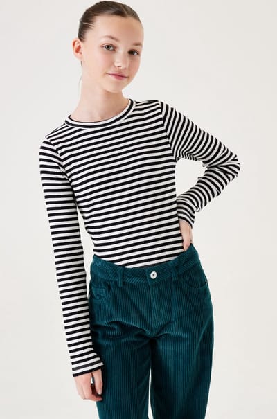 GARCIA Meisjes T-shirt Zwart Long mouw