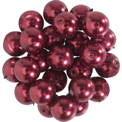 Glazen waskralen, Ø 8mm, 25st., goudgeel (lichtoranje) - Donderrood