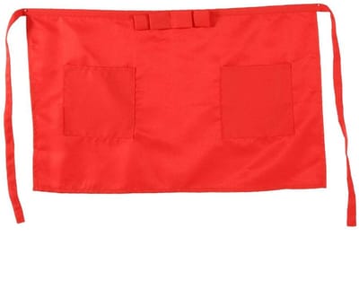 BRENZOOS - Korte Effen Kleur Schort - Professionele Serveerster - Met Dubbele Zakken - Geschikt voor Mannen en Vrouwen - Oliebestendig - Comfortabel...