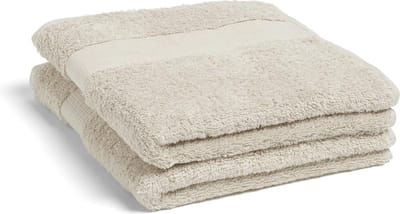 Yumeko handdoeken terry wit zand 50x100 - 2 st - Hotelkwaliteit - Bio, eco & fairtrade