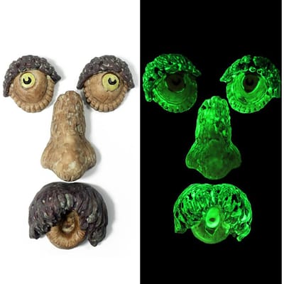 Boomgezicht Decoratie Grappige Tuindecoratie Boomknuffelaar Kunst Lichtgevend in Het Donker voor Pasen Buiten Decoraties green