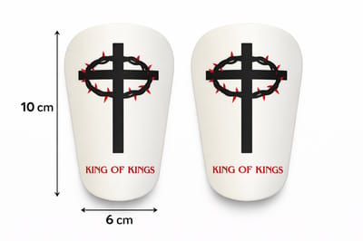 KING OF KINGS - Mini shinpads voetbal - Mini scheenbeschermers voetbal - kleine scheenbeschermers - kleine shinpads - Voetbal - wit