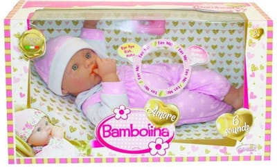 Pop met papfles en babygeluidjes - Amore - 36 cm.