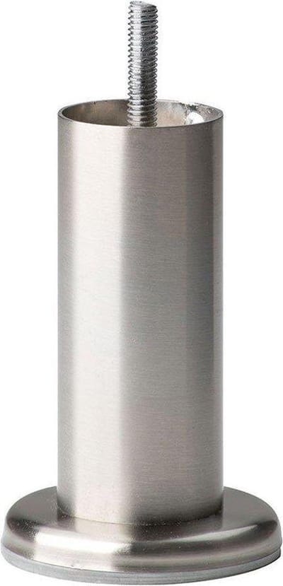FLE - Stalen meubelpoot rvs look rond ø 4,2 cm en hoogte 14 cm (M8)