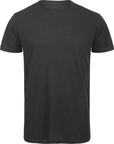 Organic Inspire Slub /men T-shirt B&C Collectie Chic Zwart Maat S