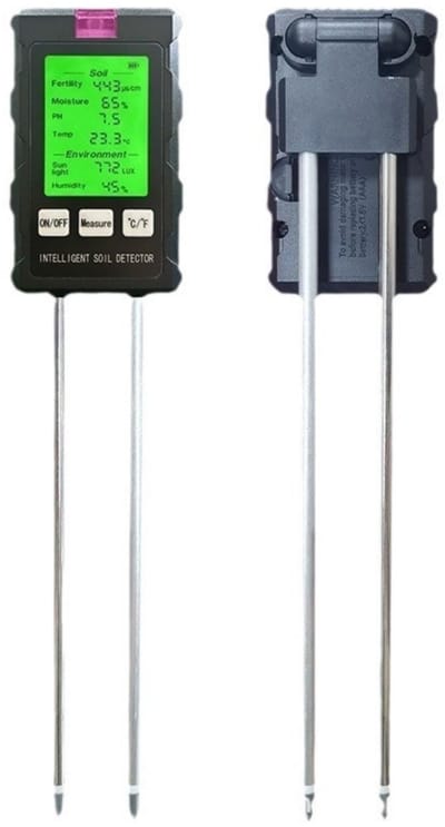 EXCITAT Vochtmeter - Bodemtester - 6-in-1 - Geschikt voor tuinen, boerderijen, kassen en potplanten