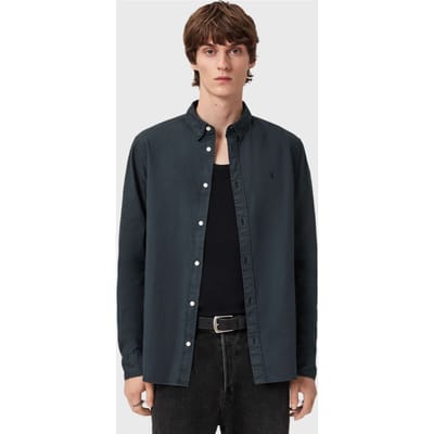 AllSaints Hawthorne Ls Shirt Cascade Blue Taglia: XS | Camicie Casual Outlet | Uomo | Blu