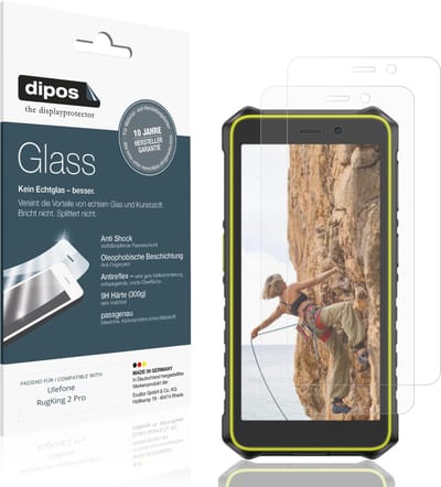 dipos – 2x Matte Pantserfolie geschikt voor Ulefone RugKing 2 Pro | 9H Screenprotector