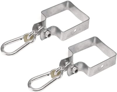 Zwenkbevestiging Set - Draaibare Beugel - Schommel Constructie - Met Nylon Lagers - Voor 90x90mm Paal - Zilver