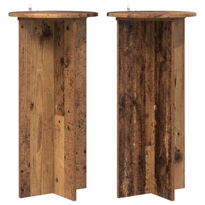 vidaXL - Plantenstand - 2 - st - Oud - hout - 40 - x - 40 - x - 80 - cm - Bewerkt - hout
