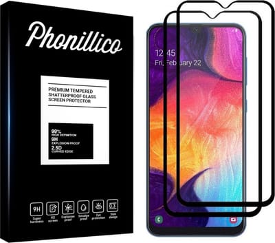 Screenprotector voor Samsung Galaxy A50 - 2 stuks Beschermglas van glas Transparante glazen schermbeschermfolie met zwarte randen