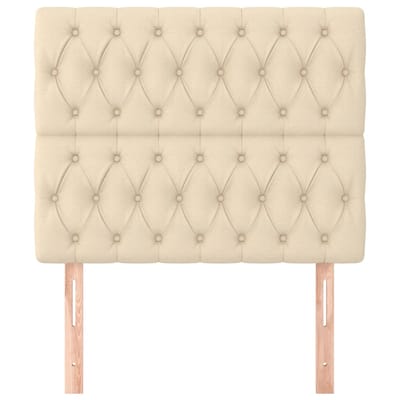 vidaXL - Hoofdbord - crème - 90x7x118/128 - cm - stof