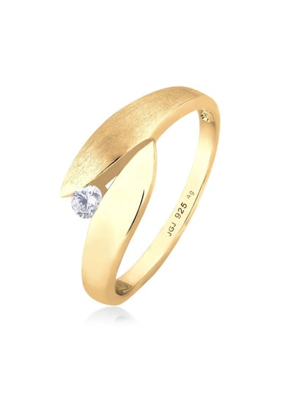 Elli - Ring - Dames Solitaire Wikkelring met Zirkonia Kristallen in 925 Sterling Zilver - Dames