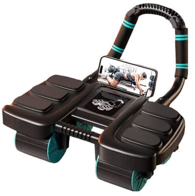 Buikwiel Trainer voor Buikspieren – Automatische Rebound Ab Roller met Elleboogsteun, Antislip Fitnesswiel voor Thuis Sporten en Core Training