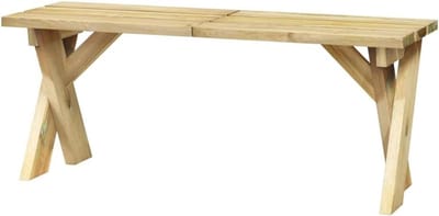 vidaXL Tuinbank 110 cm geïmpregneerd grenenhout, houten bank, terrasbank, buitenzitje, buiten bank, gazonbank, tuinzitje, terraszitje, tuinmeubel
