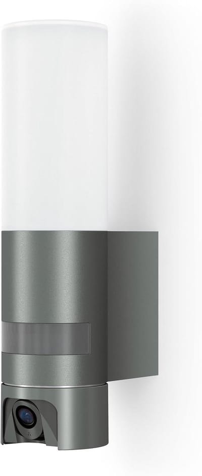 Buitenlamp met camera - Beveiligingslamp met intercom - Huis beveiligen - AI persoonsherkenning - 2K resolutie - Antraciet