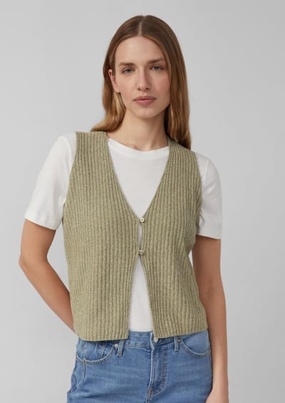 s.Oliver - female - Lichtgewicht gebreid vest in bouclé
